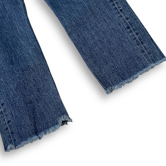 Levi's Wedgie Straight Jeans Sz 28 High Rise Button Fly Blue Womens Crop - Picture 5 of 11